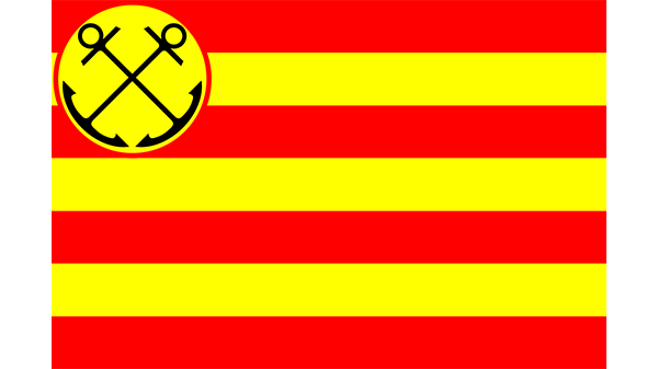 Vlag gemeente Den Helder - in kleur op transparante achtergrond - 600 * 337 pixels 